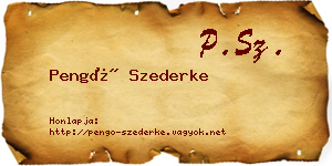 Pengő Szederke névjegykártya